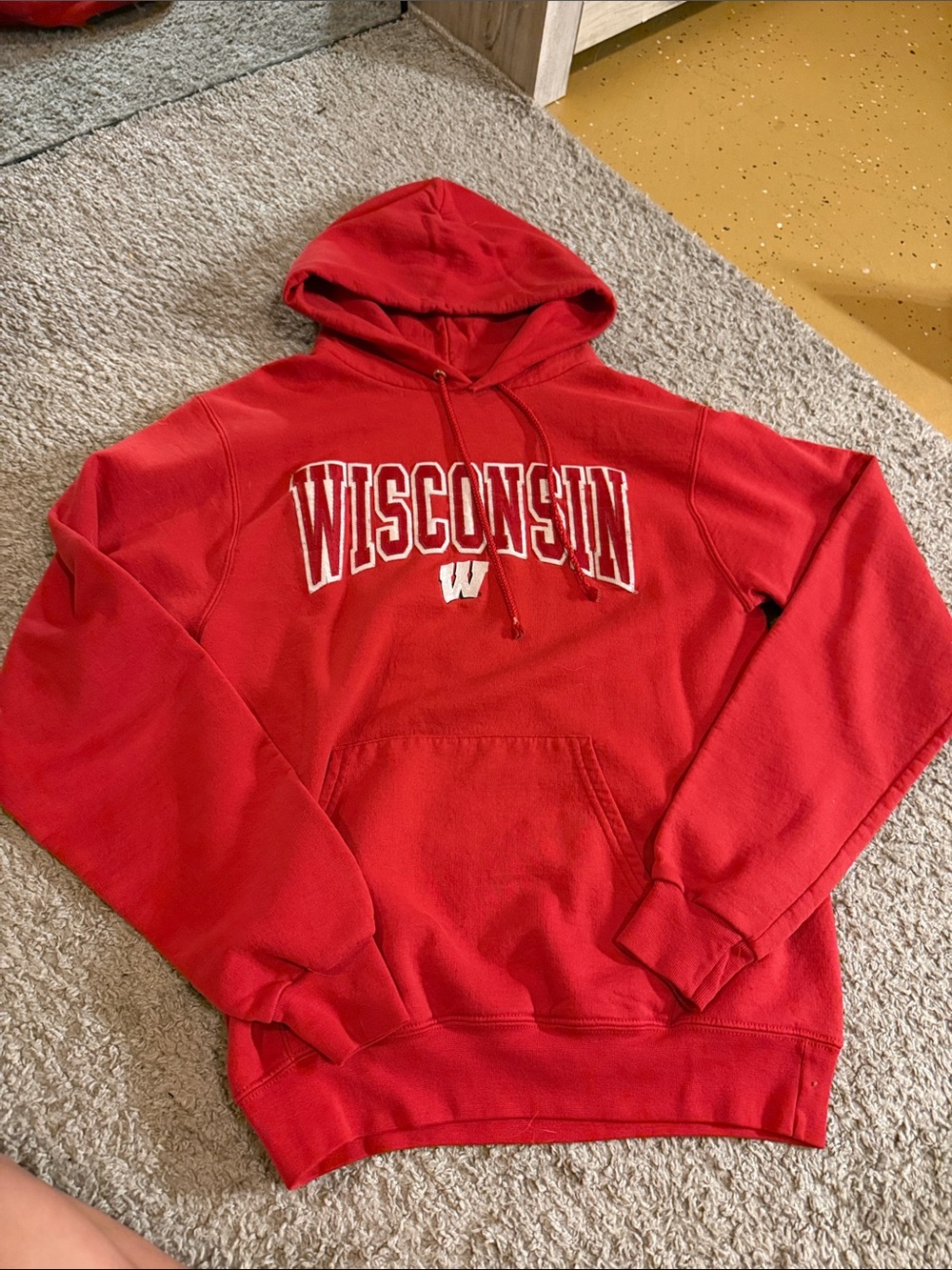 Champion Red Wisconsin Pullover Hoodie